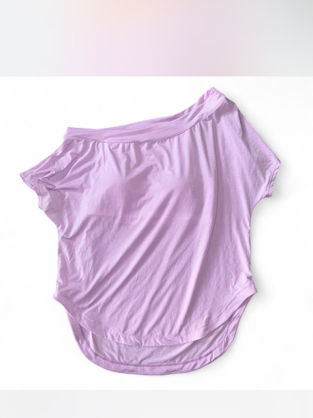 Halara Off-Shoulder Short Sleeve Top - Lavender - Picture 3 of 4